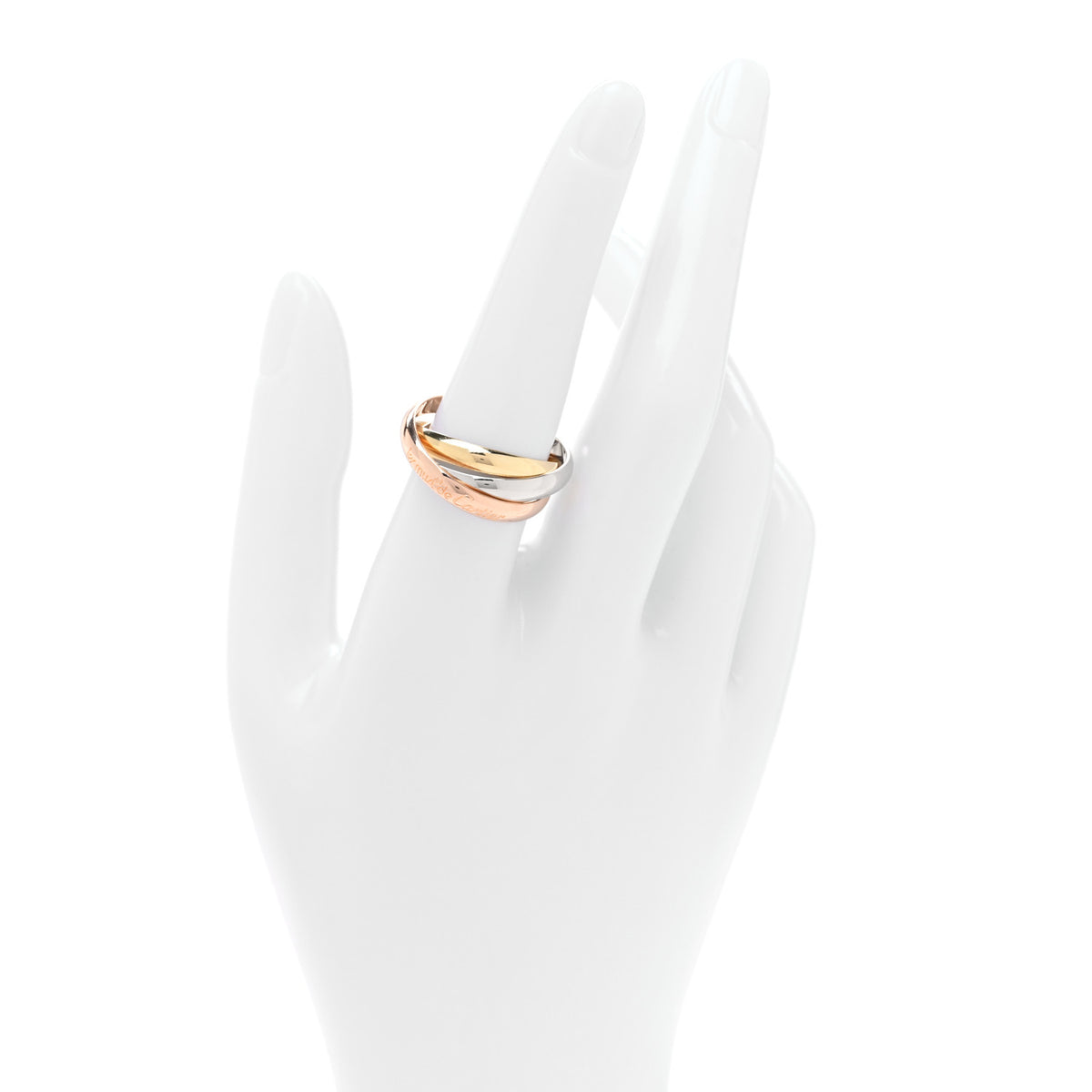 18K Pink Yellow White Gold Classic Les Must De Cartier Trinity Ring 58 8.5