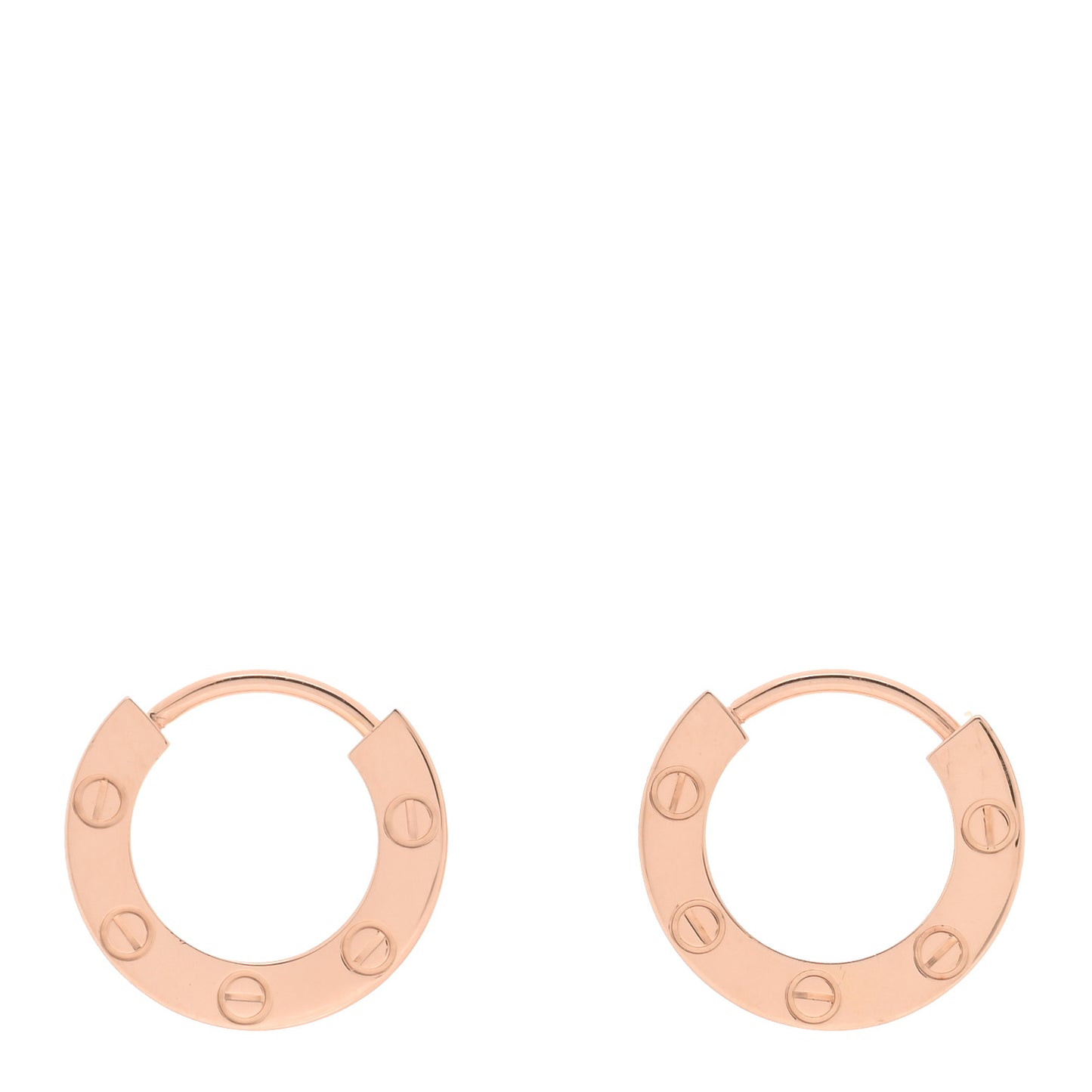 18K Pink Gold LOVE Hoop Earrings