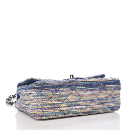 Chanel Striated Quilted Classics in Fabrics Mini Rectangular Flap Blue 4 of 10