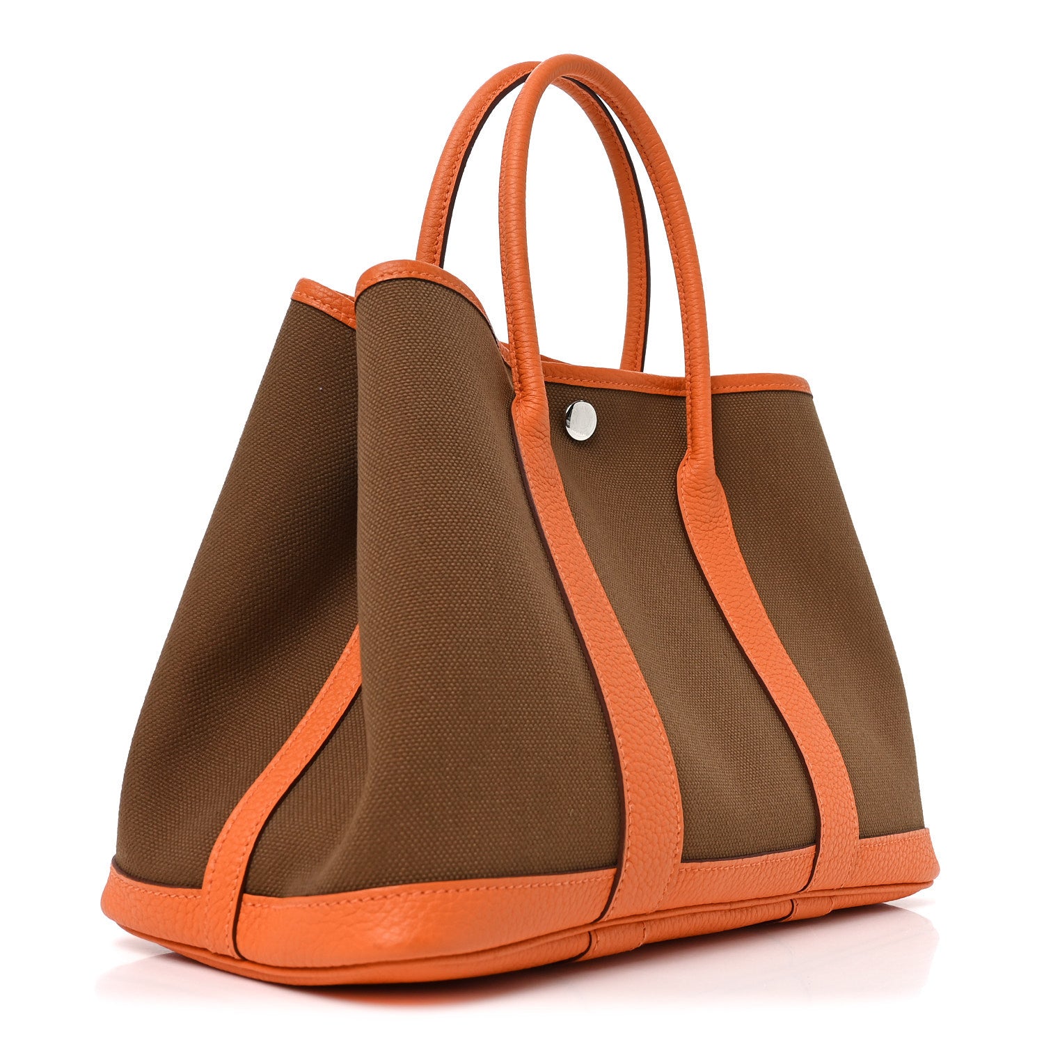 Hermes Toile Officier Negonda Garden Party Tote 30 Alezan Orange 3 of 10