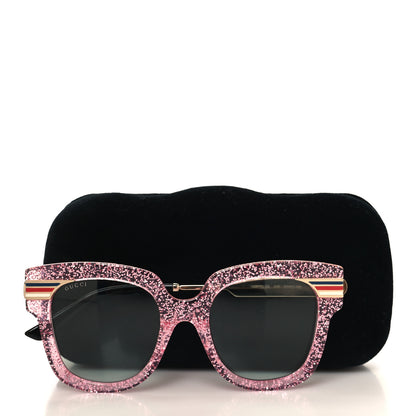 Gucci Acetate Square Frame Web Glitter GG0281S Sunglasses Pink 7 of 7