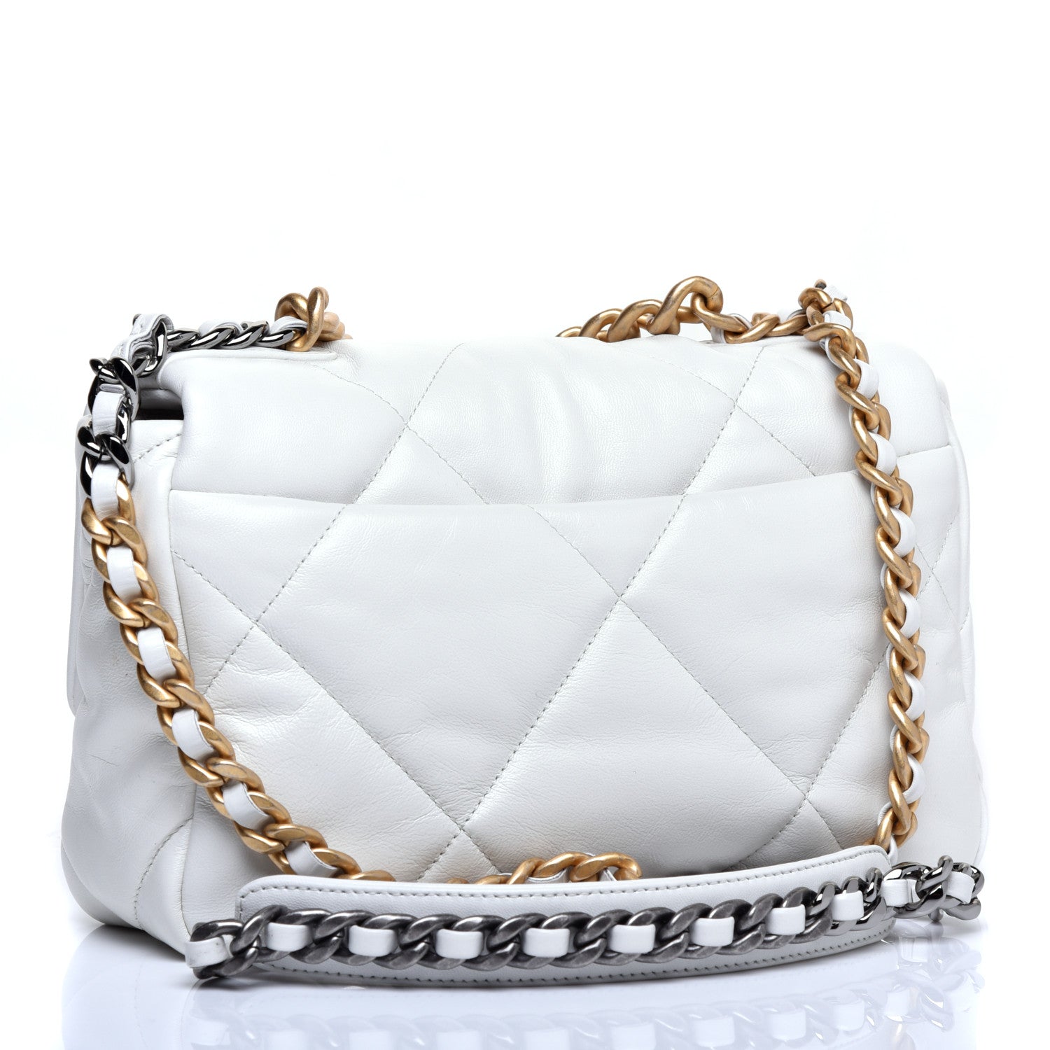 Chanel Goatskin Quilted Medium 19 Flap White 3 of 11