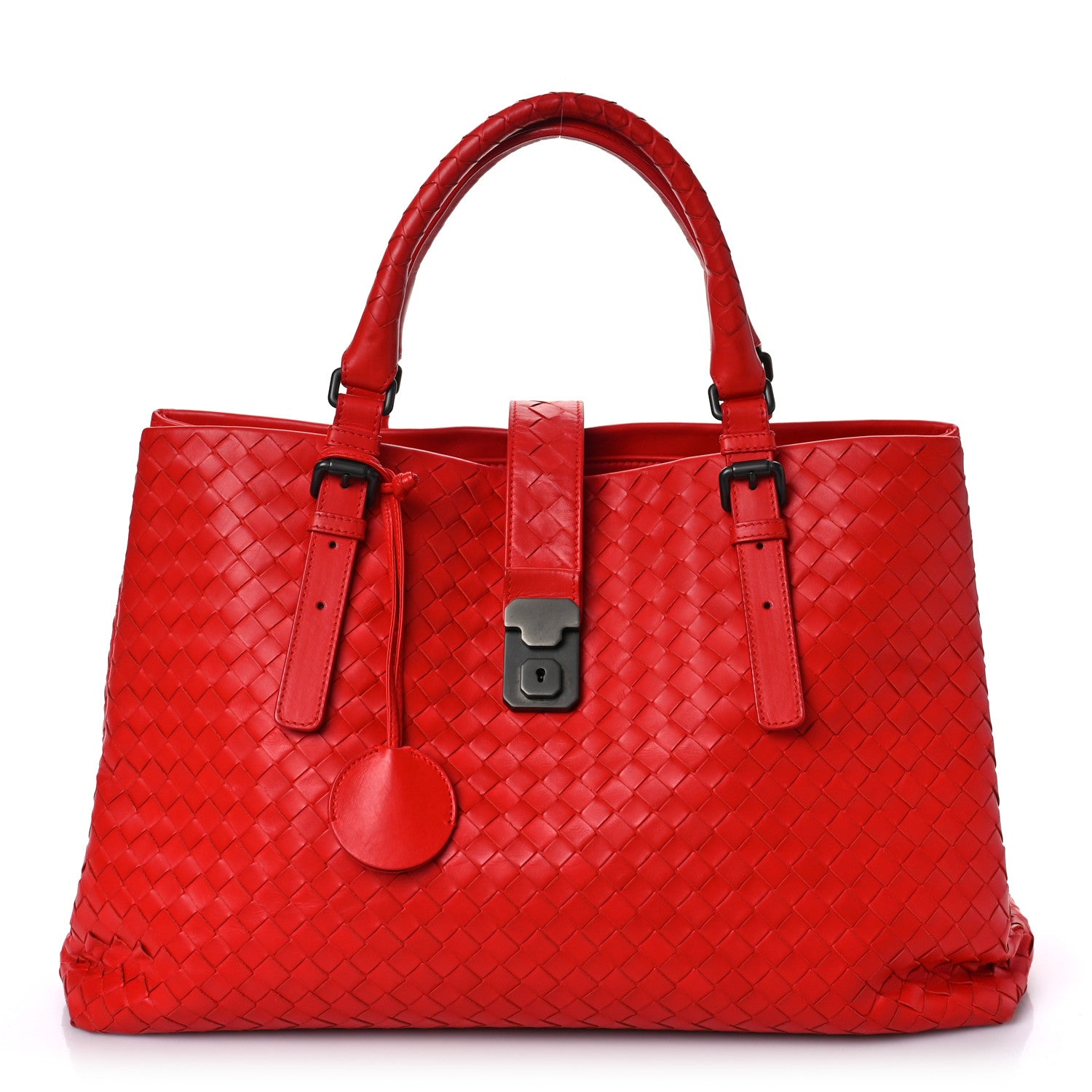 Bottega Veneta Nappa Intrecciato Medium Roma Tote Red 1 of 8