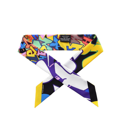 Hermes Silk Graff Graffiti Twilly Black Jaune Vert 1 of 5