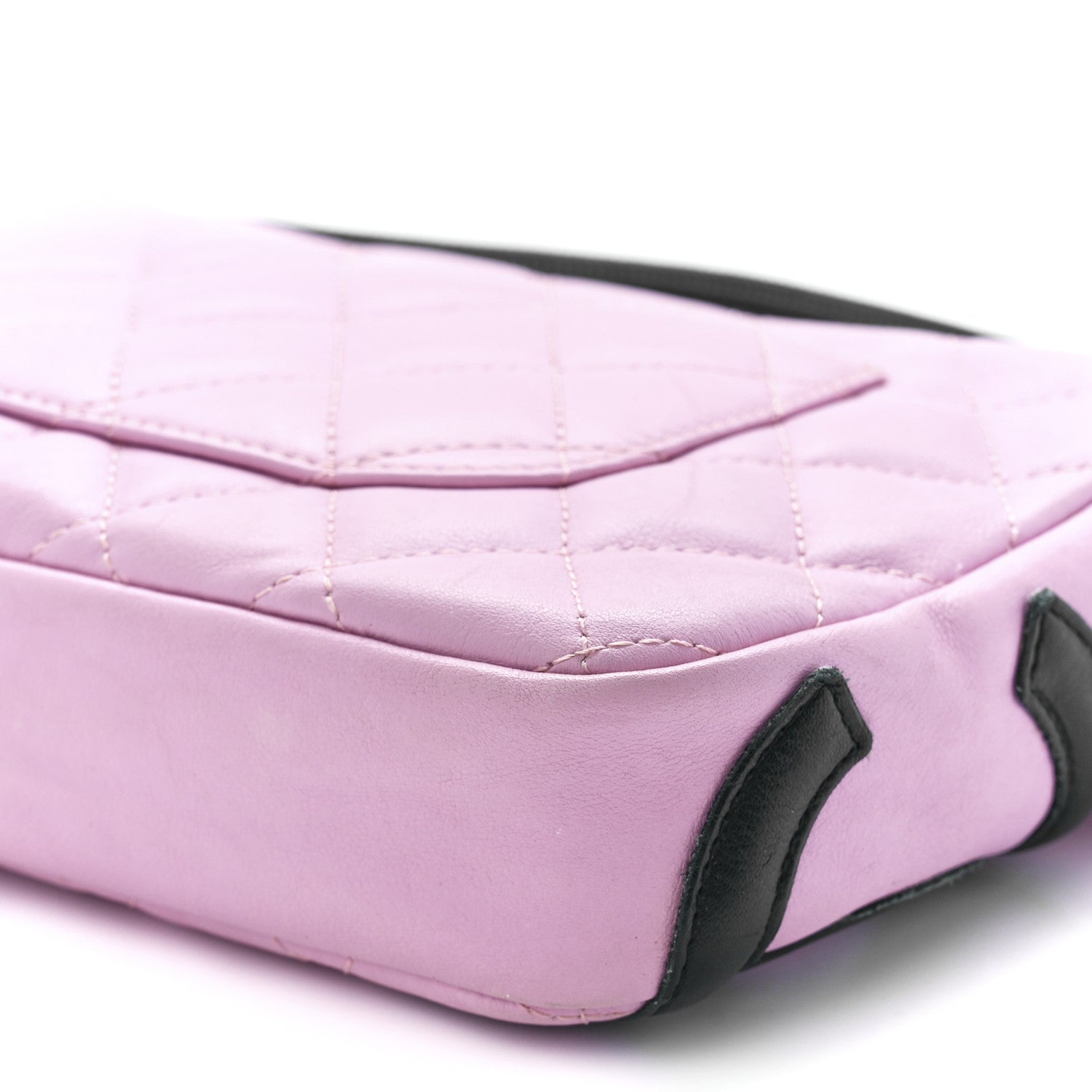 Chanel Calfskin Quilted Cambon Pochette Pink Black 11 of 11