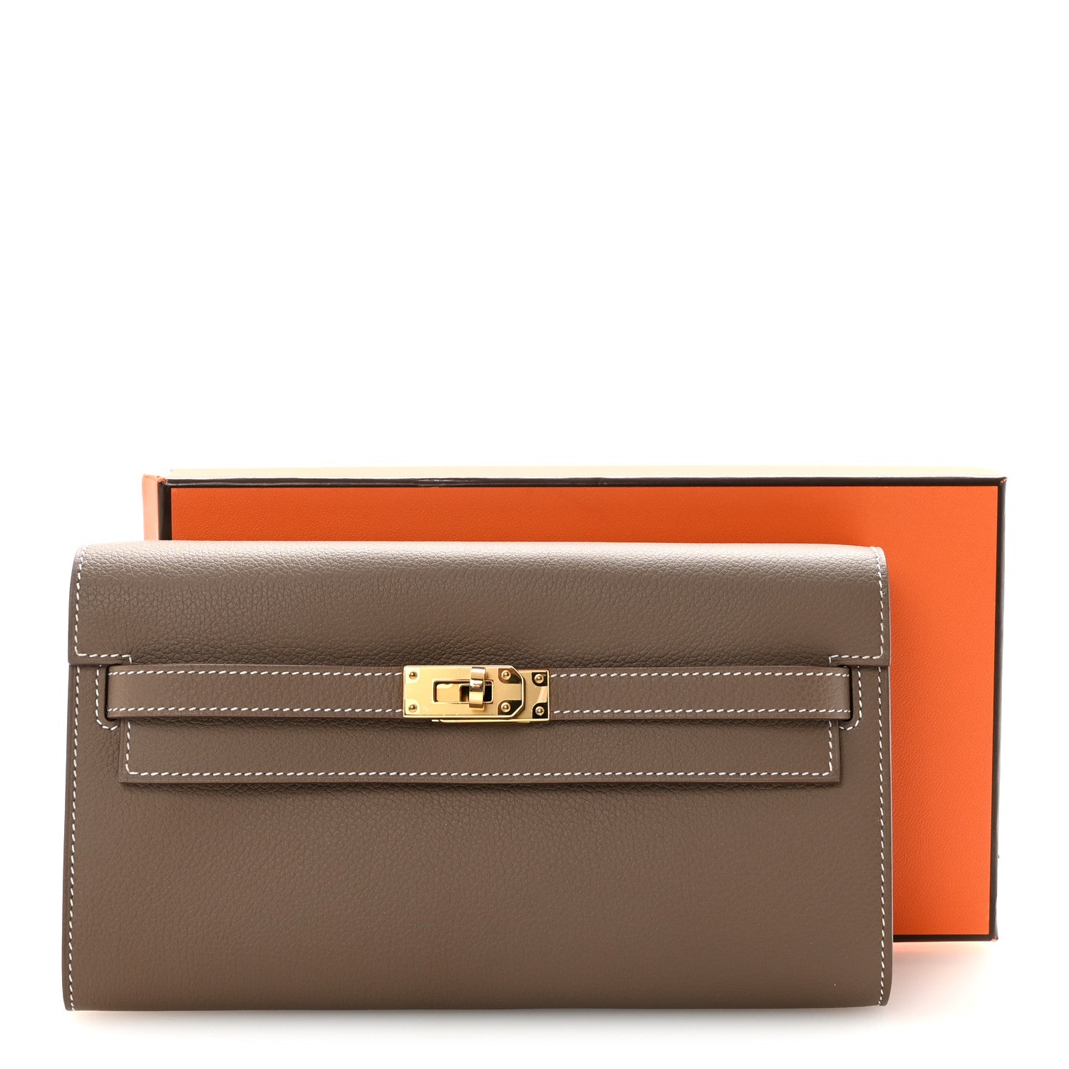 Hermes Evercolor Kelly Wallet To Go Etoupe 10 of 10