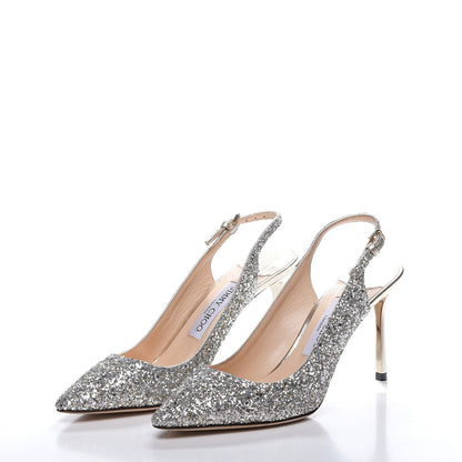 Jimmy Choo Glitter Erin 85 Slingback Pump 38.5 2 of 11