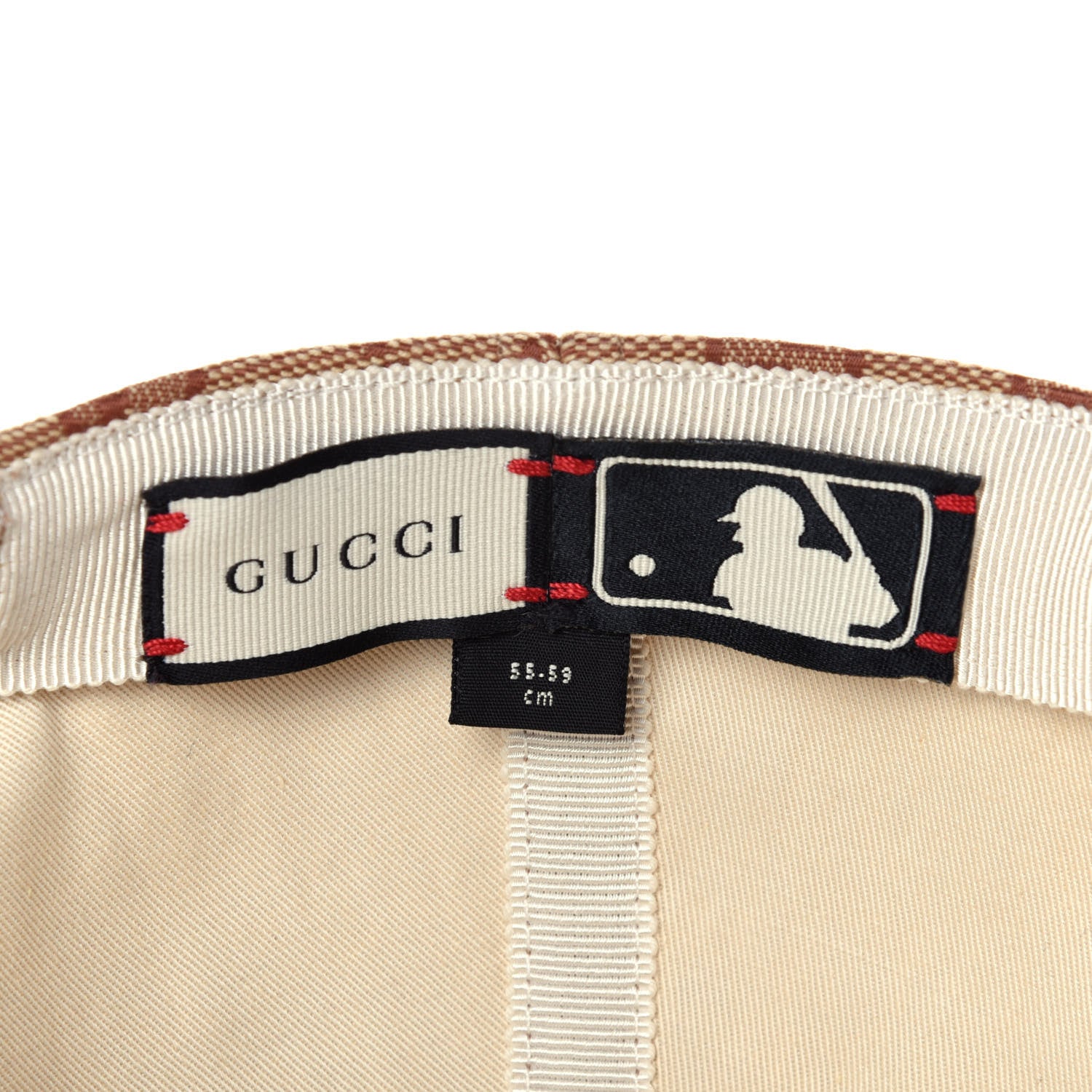 Gucci X MLB Monogram NY Yankees Baseball Hat 55-59 Beige Ruggine 6 of 9