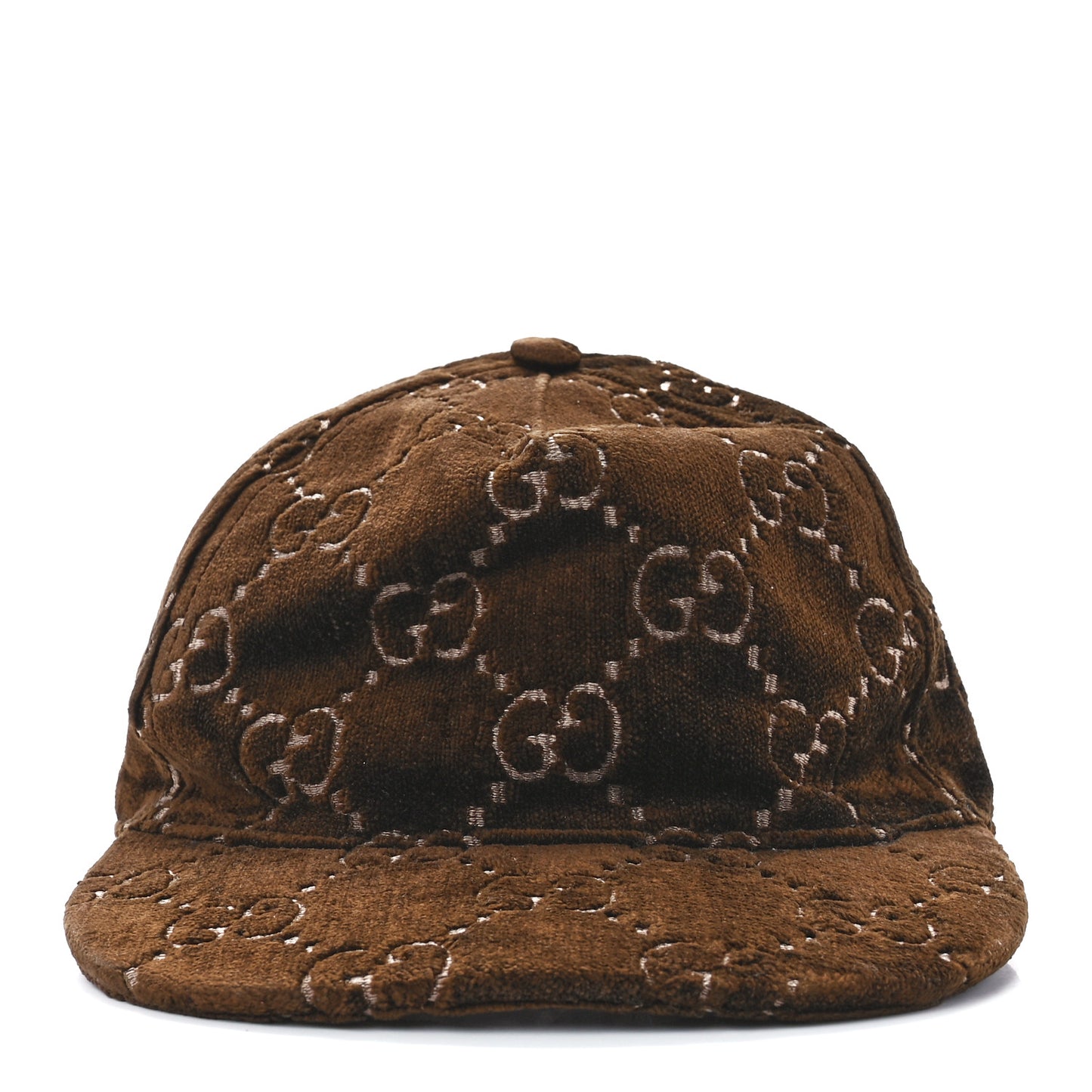 Velvet GG Monogram Baseball Hat L Brown