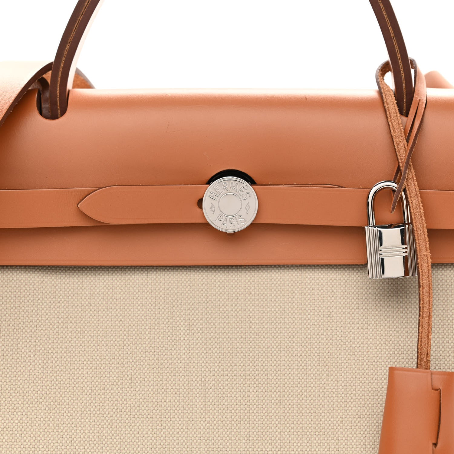 Hermes Military Toile Vache Hunter Herbag Zip 31 PM Beton Toffee 9 of 12