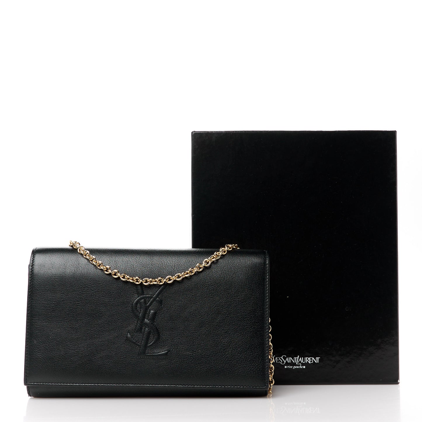 Calfskin Monogram Belle de Jour Chain Clutch Black