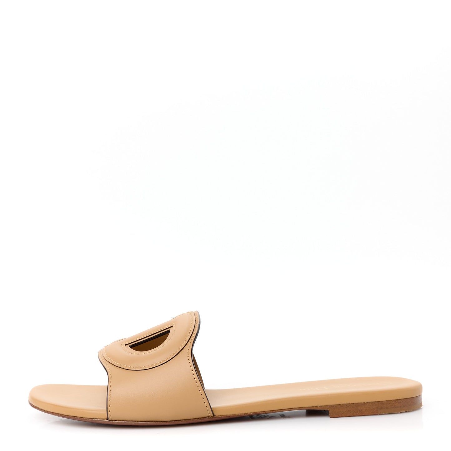 Calfskin D-Club Mule Sandal 40 Natural