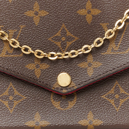 Louis Vuitton Monogram Pochette Felicie Chain Wallet Fuchsia 8 of 10