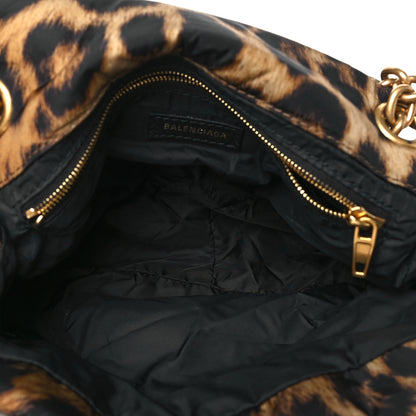 Balenciaga Nylon Monaco Mini Leopard Shoulder Bag Brown 5 of 10
