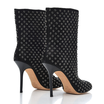 Jimmy Choo Vintage Suede Gillian Vis Ankle Boots 37.5 Black 4 of 9