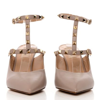 Valentino Garavani Calfskin Rockstud Hype T Strap 85mm Pumps 39.5 Poudre 2 of 12