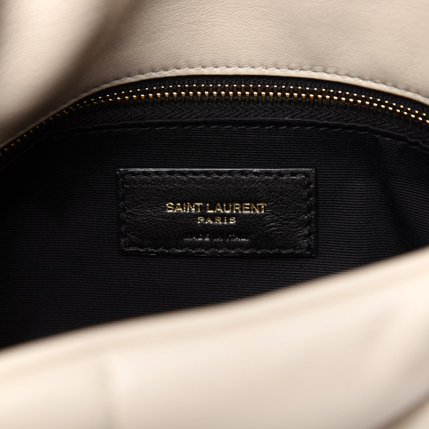 Lambskin Quilted Small Loulou Puffer Monogram Chain Satchel Crema Soft