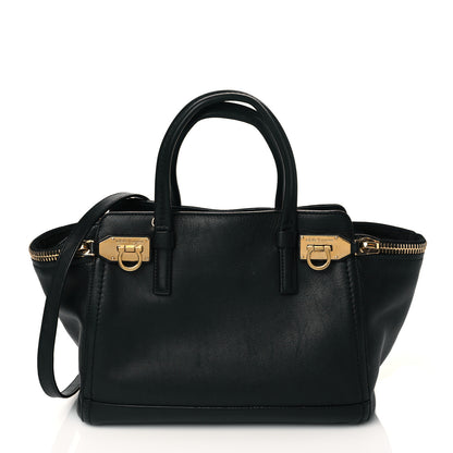 Salvatore Ferragamo Calfskin Small Verve Double Zip Tote Black 3 of 9