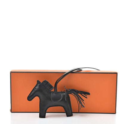 Hermes Milo Lambskin Grigri Rodeo Horse Bag Charm PM So Black 5 of 5