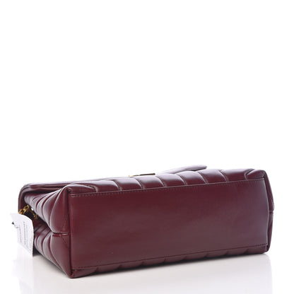 Saint Laurent Calfskin Y Quilted Monogram Small Loulou Chain Satchel Dark Legion Red 4 of 16