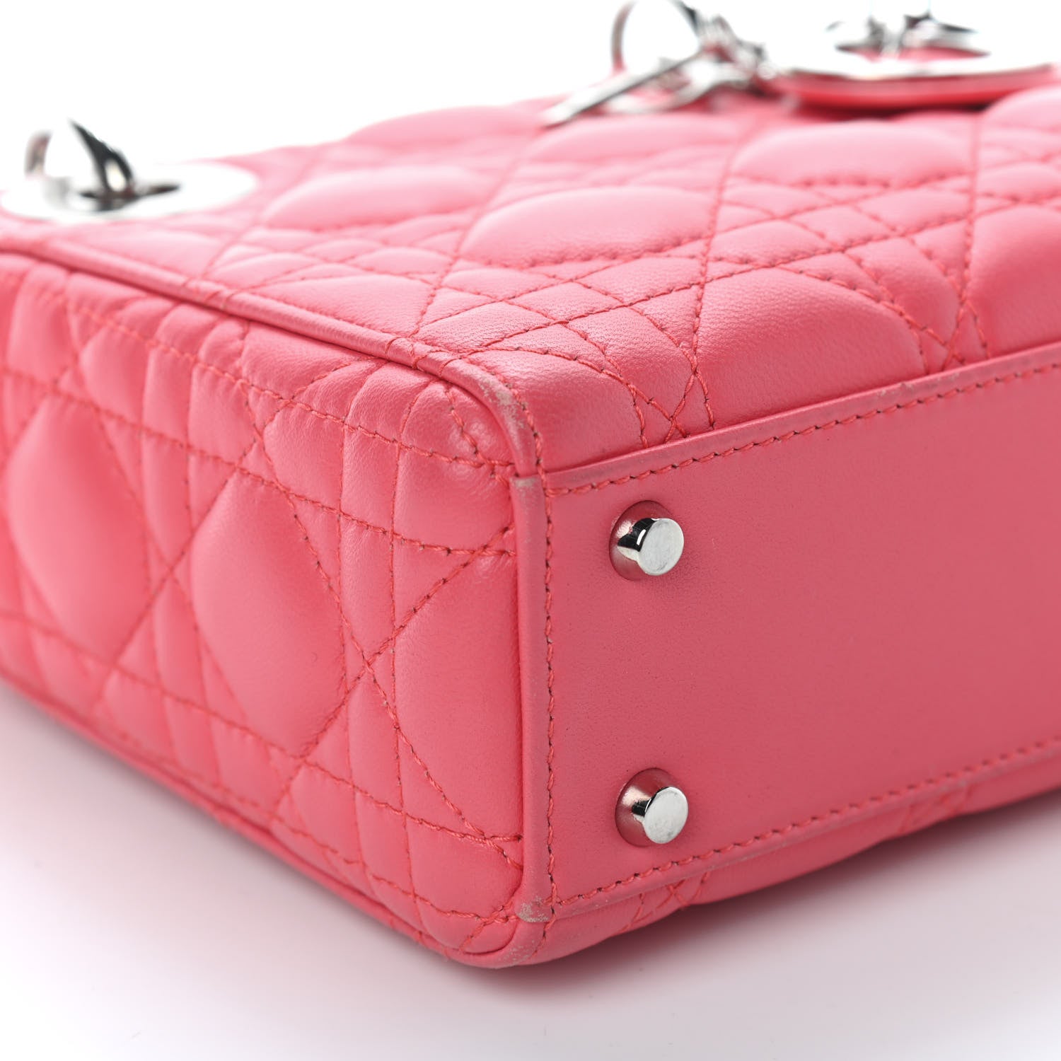 Christian Dior Lambskin Cannage Mini Lady Dior Pink 5 of 9