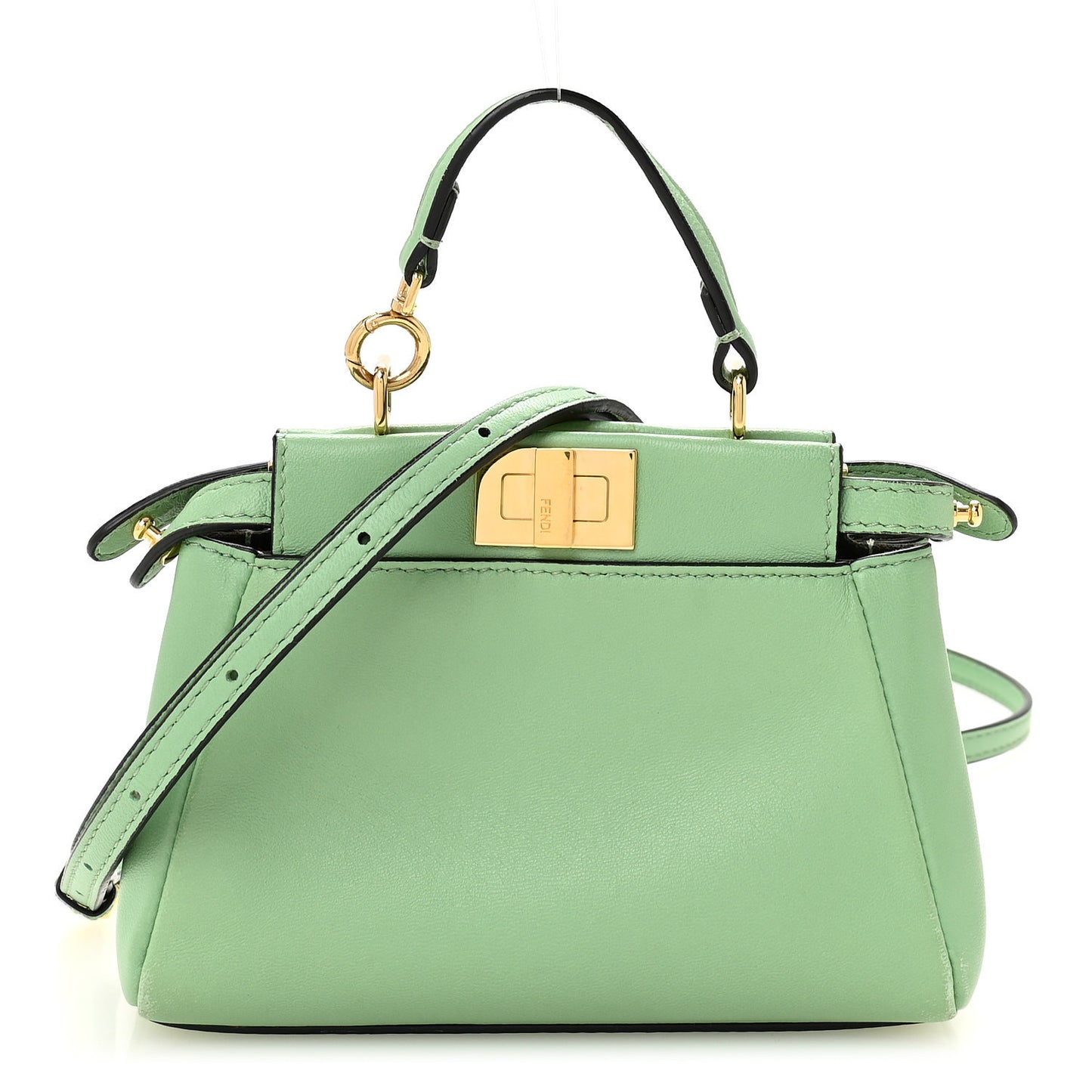 Shiny Nappa Micro Peekaboo Iconic Satchel Verde Acqua