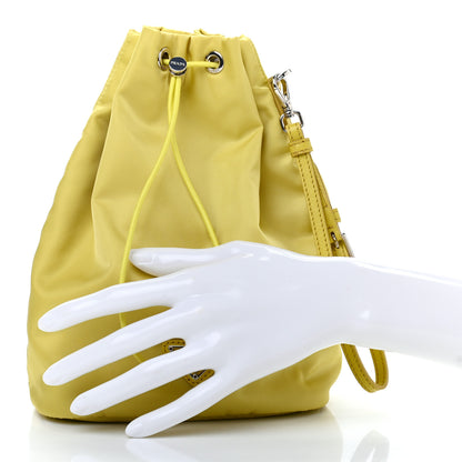 Prada Saffiano Tessuto Nylon Bucket Wristlet Girasole 2 of 10
