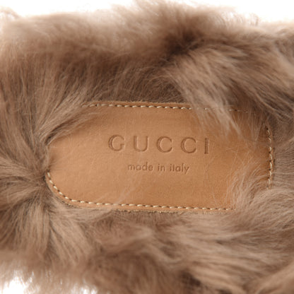 Gucci Velvet GG Monogram Fur Womens Princetown Slippers 35 Avio Dusty Pink 7 of 8