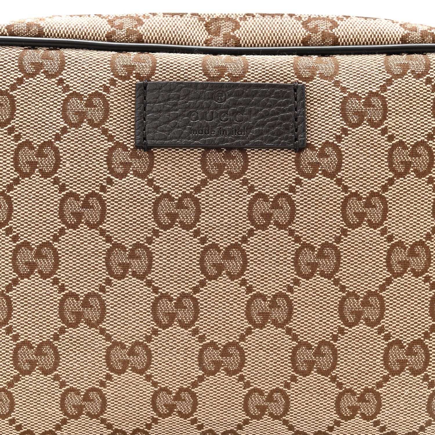 Gucci Monogram Dollar Calfskin Belt Bag Beige Ebony Testa di Moro Marrone Scuro 8 of 10