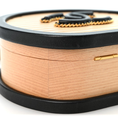 Chanel Beech Wood Lambskin Round CC Vanity Case Black 9 of 10