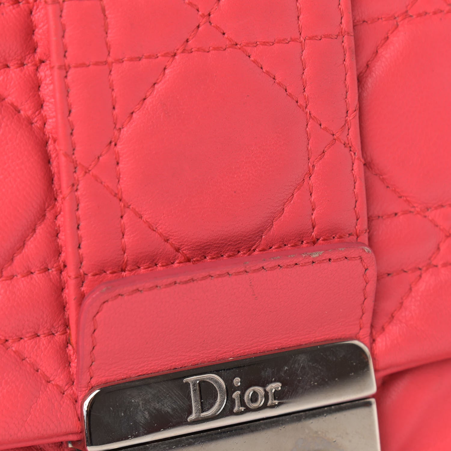 Christian Dior Lambskin Cannage Miss Dior Promenade Pouch Corail 13 of 13