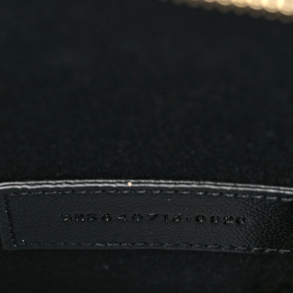 Saint Laurent Calfskin Crocodile Embossed Double Pouch On Chain Black 7 of 9