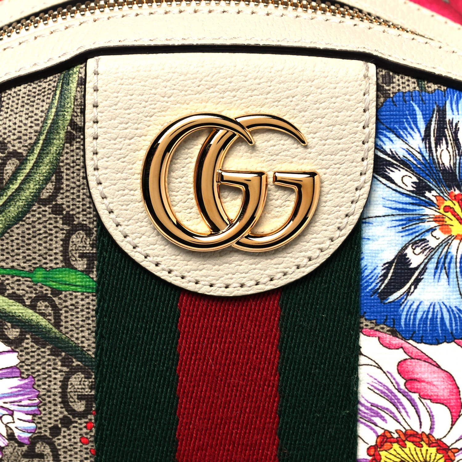 Gucci GG Supreme Monogram Flora Web Small Ophidia Day Backpack White 8 of 15