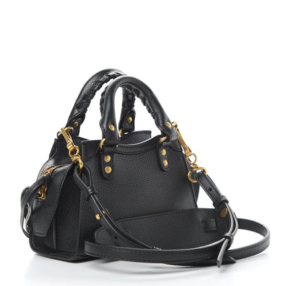 Balenciaga Grained Calfskin Neo Classic Gold Hardware Nano City Crossbody Black 3 of 11