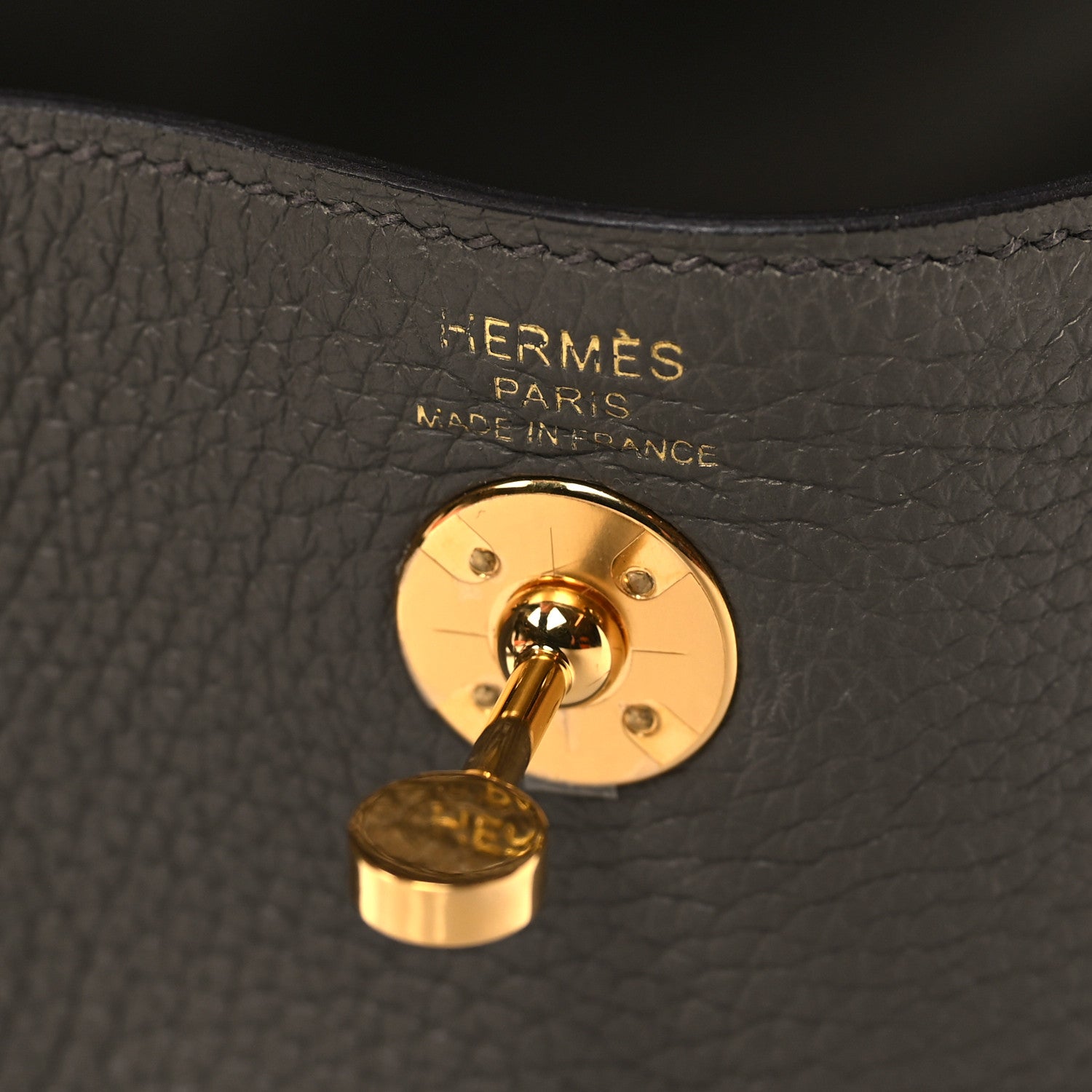 Hermes Taurillon Clemence Mini Lindy 20 Etain 6 of 10