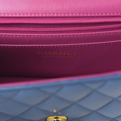 Chanel Lambskin Quilted Mini Rectangular Flap Blue Purple 8 of 11
