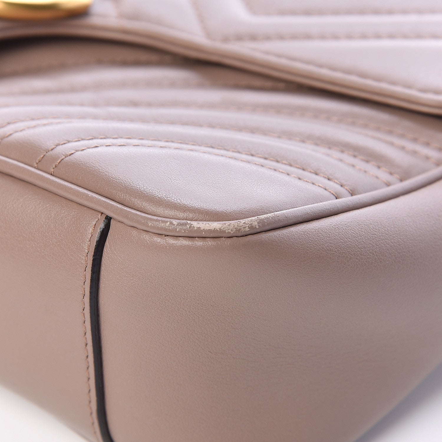 Gucci Calfskin Matelasse Small GG Marmont Shoulder Bag Porcelain Rose 10 of 13
