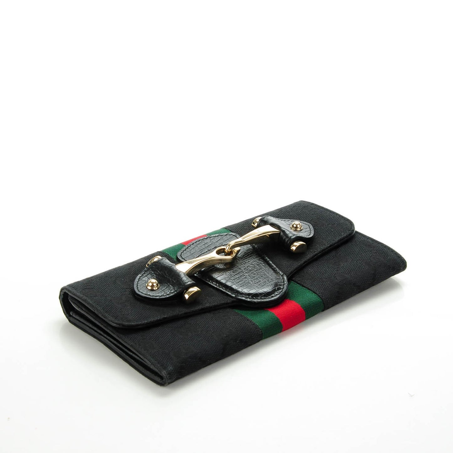 Monogram Web Horsebit Continental Wallet Black