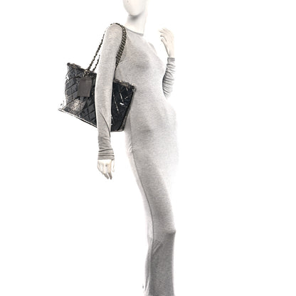 Chanel Vinyl Funny Tweed Patchwork Tote Grey 2 of 10