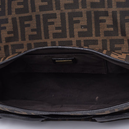 Fendi Zucca B Bis Flap Bag Tobacco Castagna 4 of 4