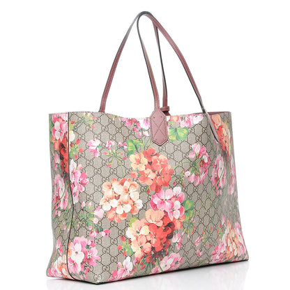 Gucci GG Supreme Monogram Blooms Large Reversible Tote Beige Multicolor Dry Rose 4 of 10