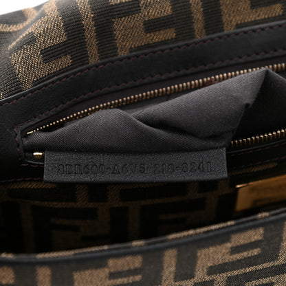 Fendi Fabric Jacquard FF 1974 Medium Baguette Tobacco Moro Black 8 of 10