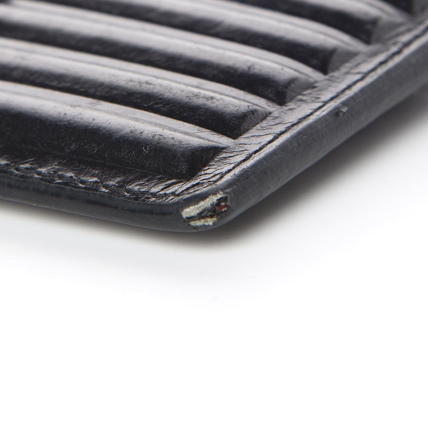 Ribbed Calfskin Opium Monogram Credit Card Case Black