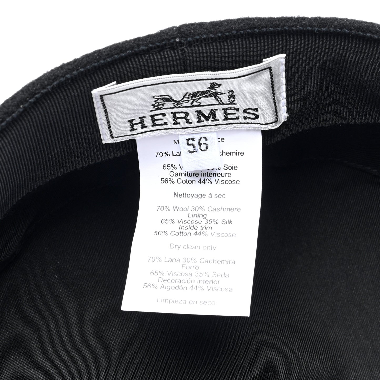 Wool Cashmere Womens Casquette Giulietta Cabourg Cliquetis Cap 56 Black