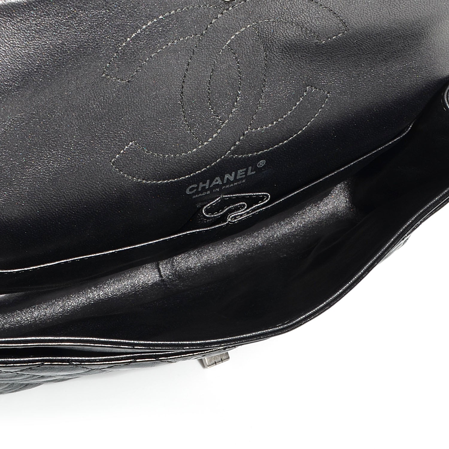 Chanel Glazed Calfskin 2.55 Reissue 226 Flap Black 5 of 8
