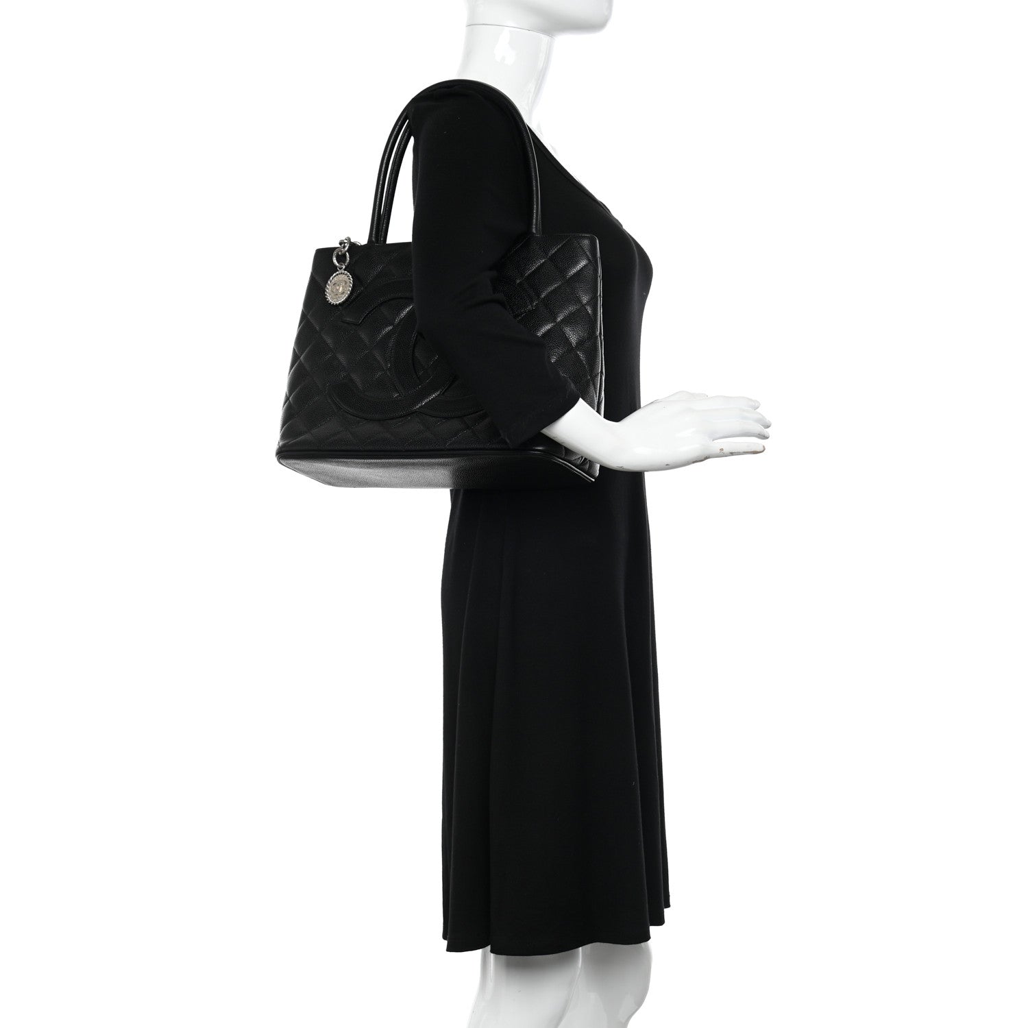 Chanel Caviar Quilted Medallion Tote Black 2 of 10