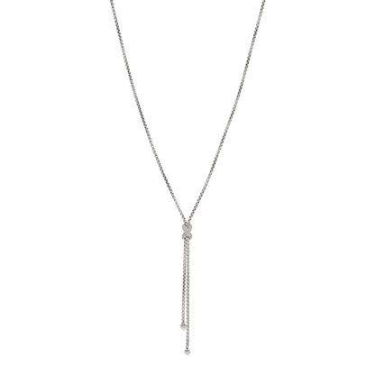 David Yurman Sterling Silver Diamond Petite X Lariat Necklace 2 of 3