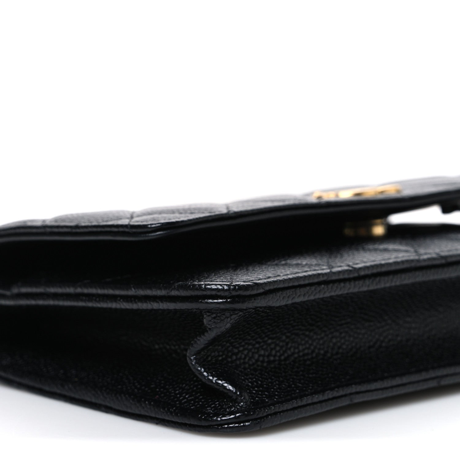 Chanel Shiny Caviar Quilted Pick Me Up Wallet On Chain WOC Black 10 of 11