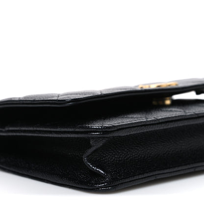 Chanel Shiny Caviar Quilted Pick Me Up Wallet On Chain WOC Black 10 of 11