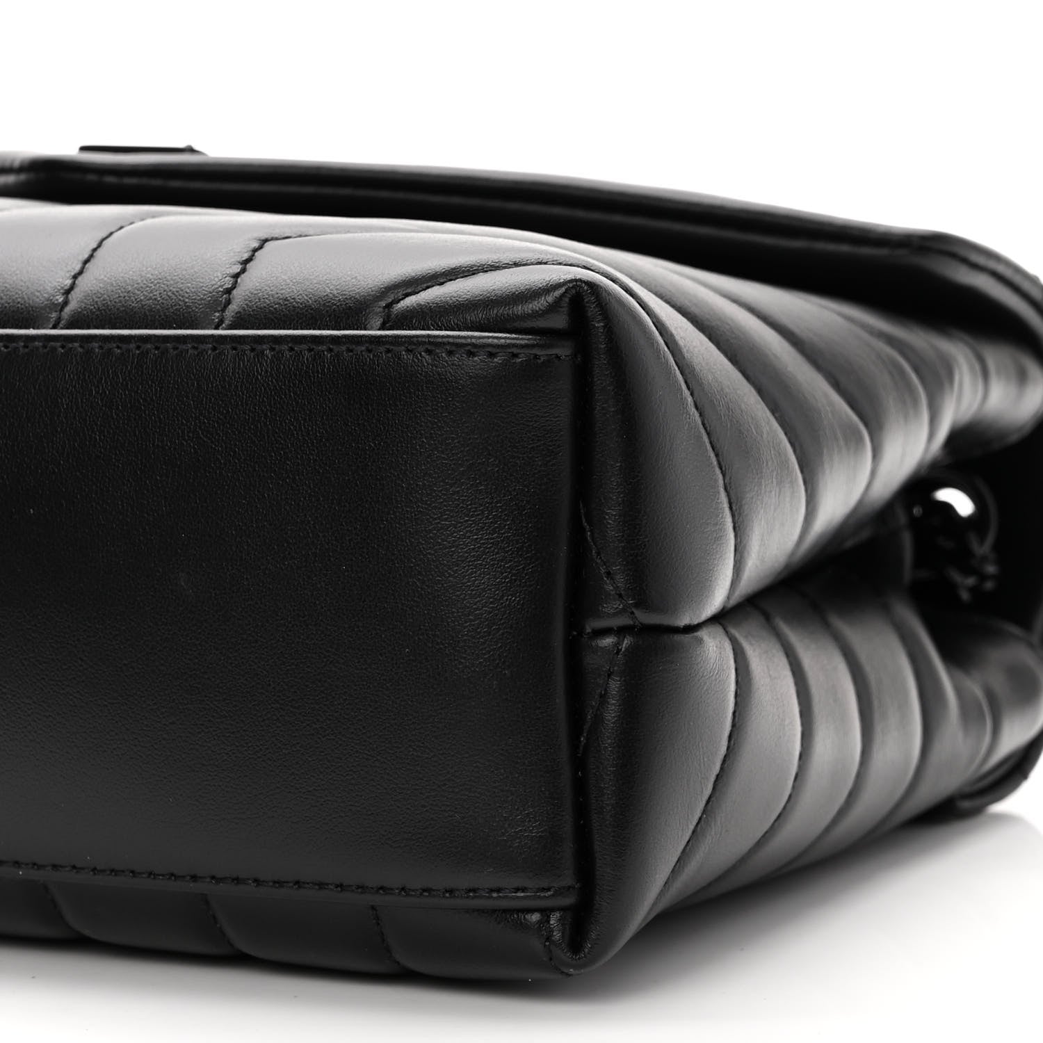 Saint Laurent Calfskin Y Quilted Monogram Monochrome Small Loulou Chain Satchel Black 10 of 10